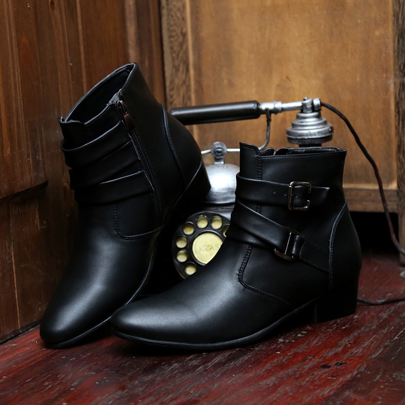 Giày bốt da cổ cao thời trang cho nam