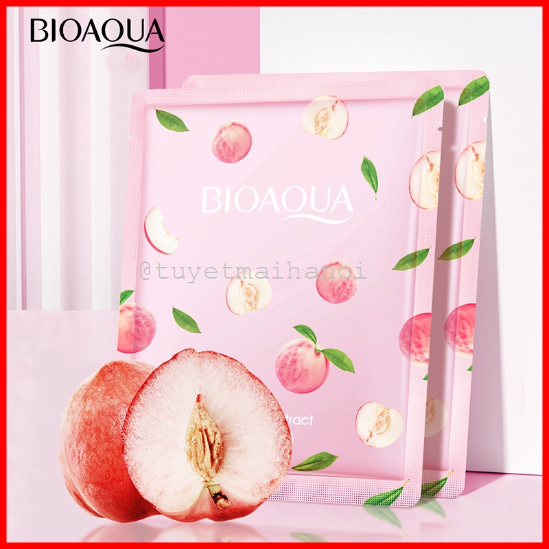 Combo 10 Mặt nạ Dưỡng Trắng và Cấp Ẩm cho da chiết xuất Trái Đào Tươi BIOAQUA