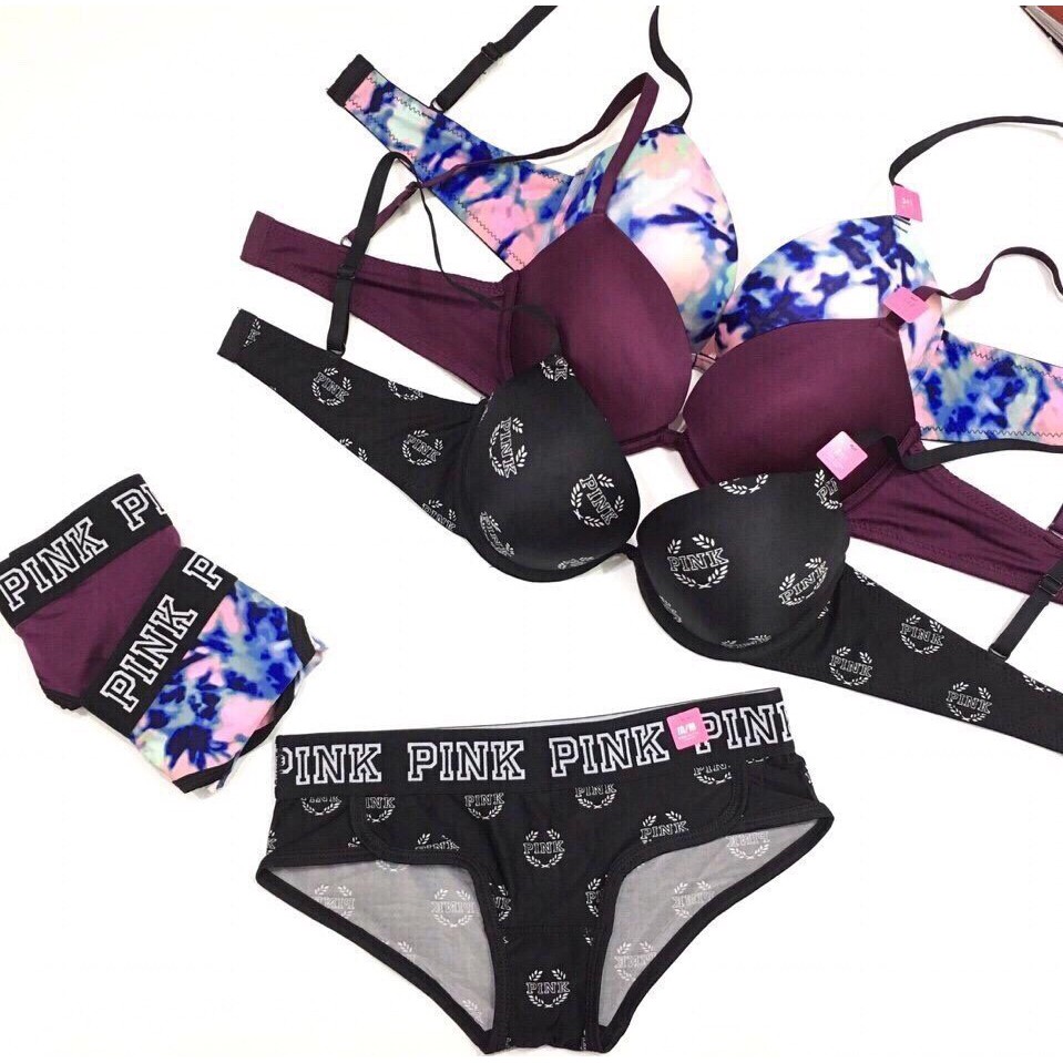 Bộ Đồ Lót Nâng Ngực Pink VJ Họa Tiết 8116 Cao Cấp Mang Đến Cho Bạn Vẻ Đẹp Cuốn Hút Và Nóng Bỏng
