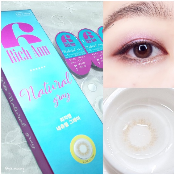 Lens mắt 1 ngày màu xám tự nhiên Natural Gray ANN365, kính áp tròng đeo thoải mái suốt 24H/ngày đủ độ cận