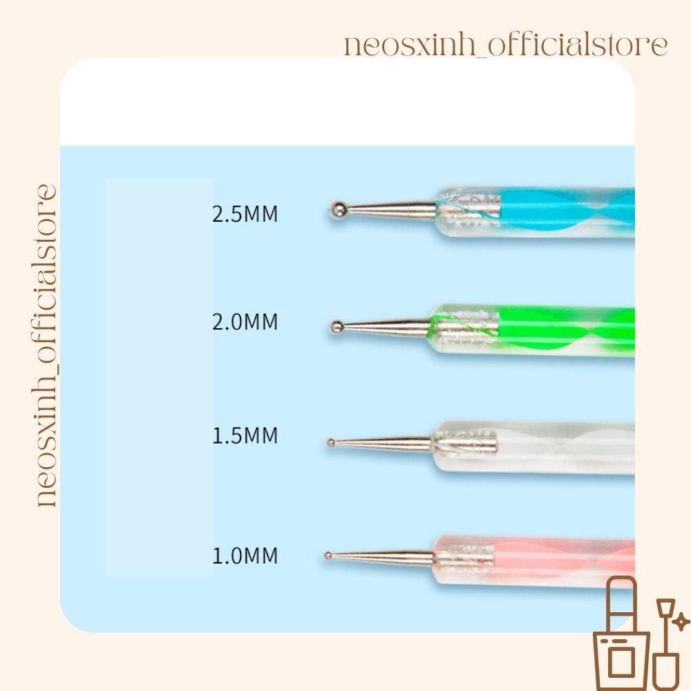 Bộ 5 Cọ Chấm Bi Vẽ Móng - Neosxinh Nails
