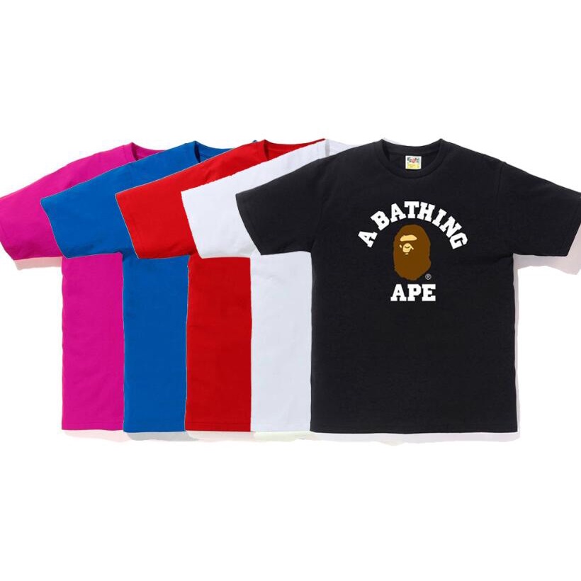 Áo Thun Cotton Tay Ngắn In Họa Tiết Bape Thời Trang Cho Nam Và Nữ