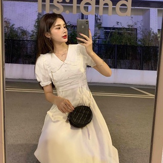 Đầm nữ dài tay cổ tròn thời trang Hàn