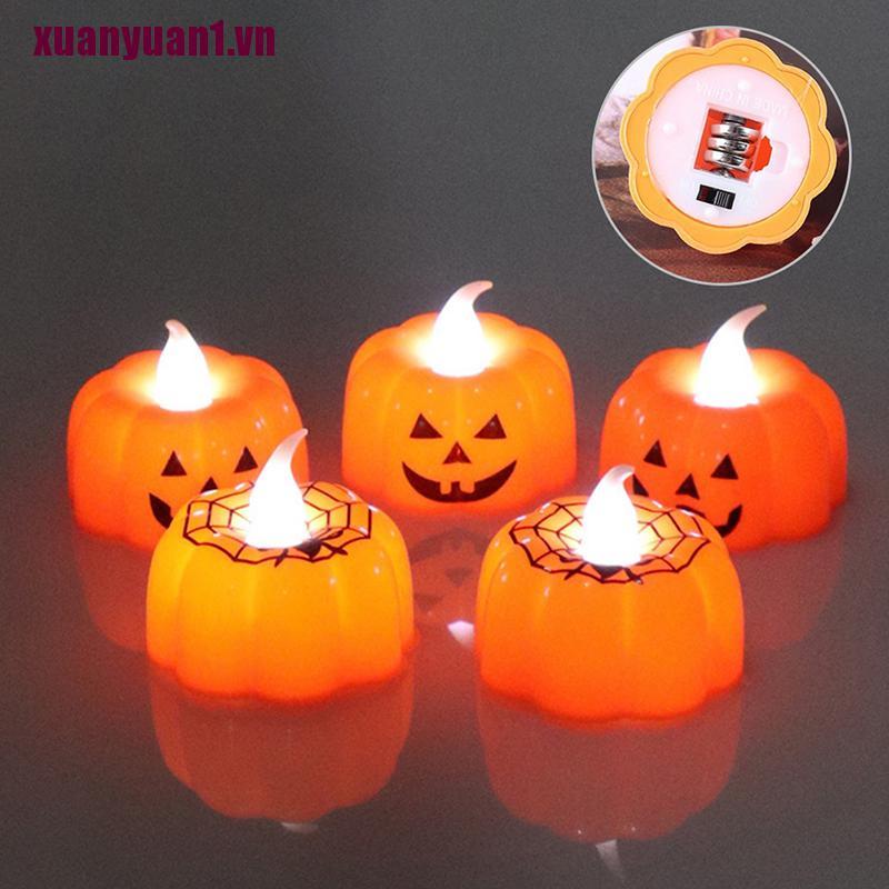 [xuanyuan1] Đèn Nến Điện Tử Hình Bí Ngô Không Lửa Trang Trí Halloween