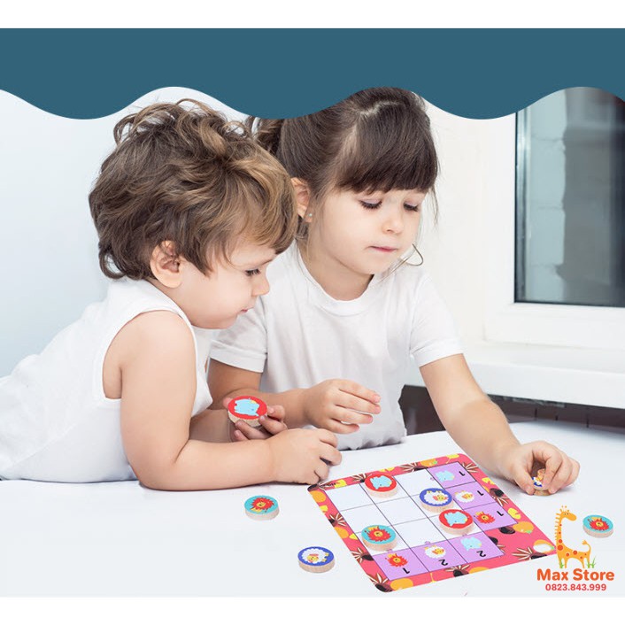 Bộ Xếp Hình Jungle Logic Game Bằng Gỗ Cho Bé 3-6 Tuổi