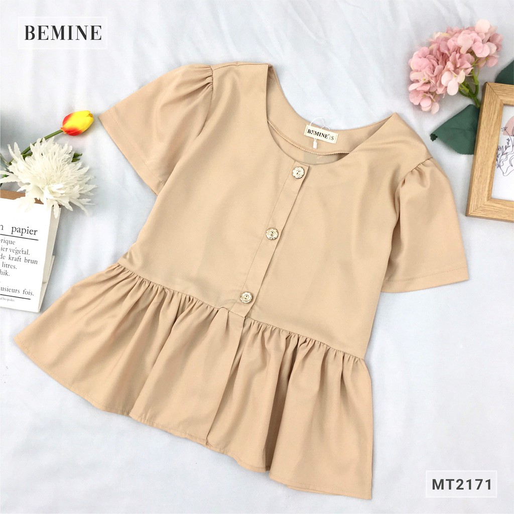 Set bộ thời trang áo nhún đuôi cá quần đùi BEMINE MT2171DA