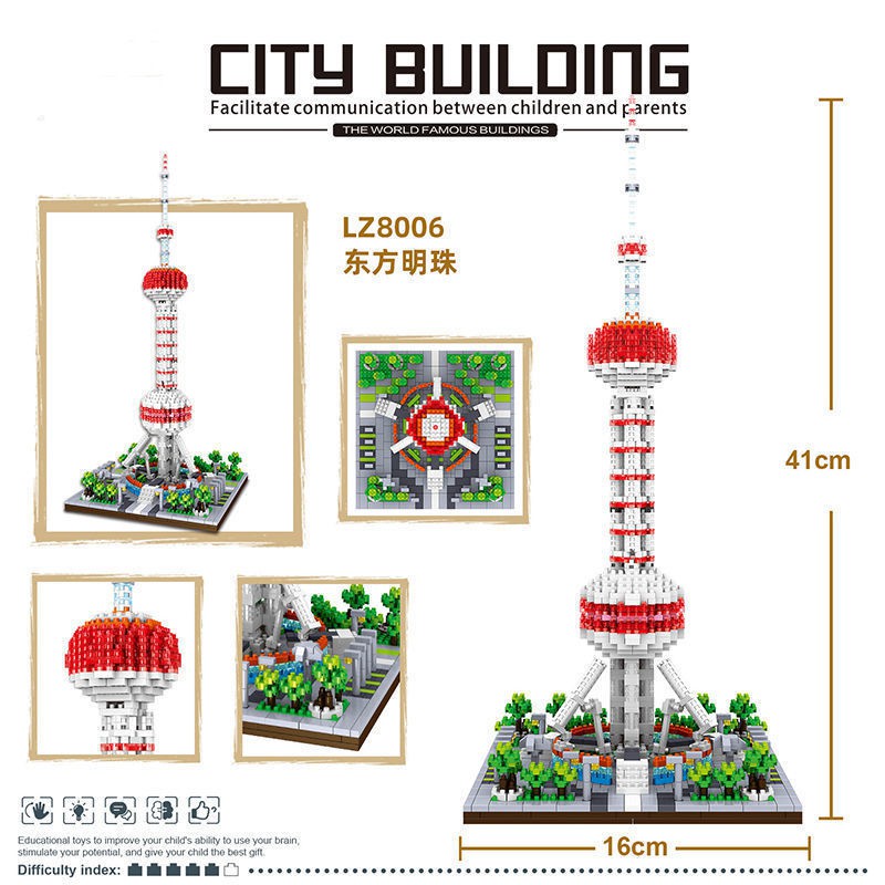 Tòa nhà Vạn Lý Trường Thành của Trung Quốc tương thích với các khối kim cương Lego và hạt siêu nhỏ, khó giải n