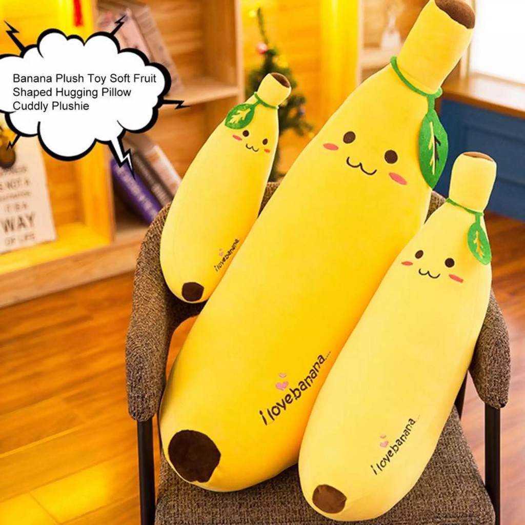 Thú gấu nhồi bông, Gối Ôm Hình Quả Chuối size 25-45-60cm Siêu Dễ Thương Mềm Êm Mịn-khangstore.vn