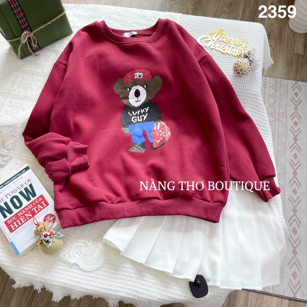 Áo sweater nỉ gấu (ảnh thật do shop chụp) 2359