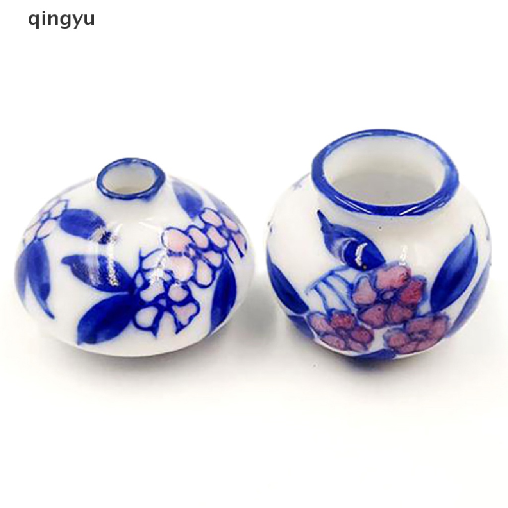 Set 2 Bình Hoa Mini Tỉ Lệ 1: 12 Dùng Để Trang Trí Nhà Búp Bê