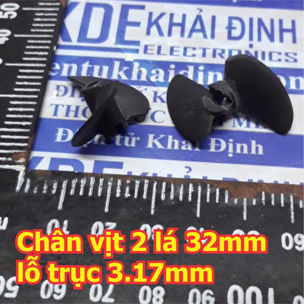 chân vịt tàu thủy mô hình 2 lá, 2 cánh màu đen nhựa cứng (bộ 2 cánh thuận nghịch) 32mm, lỗ trục 3.17mm kde5471