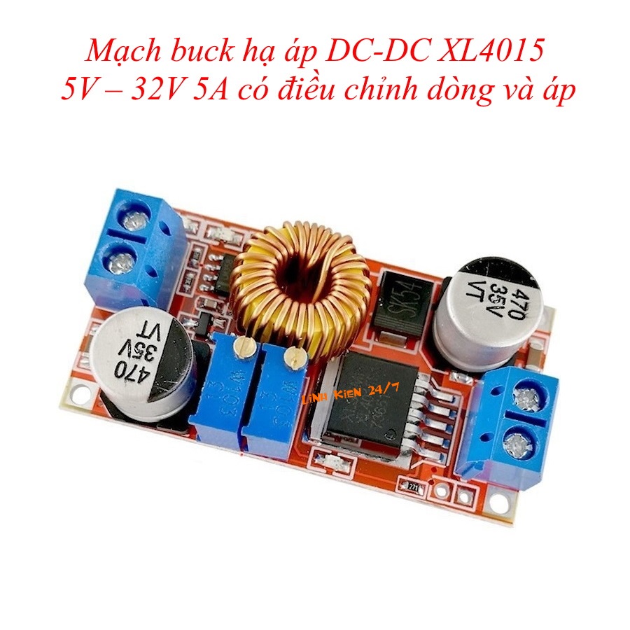 Module Mạch Buck Hạ Áp DC – DC XL4015 5V – 32V 5A Có Điều Chỉnh Dòng Và Áp