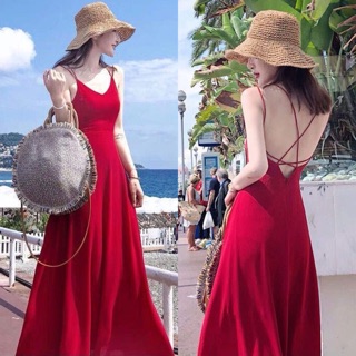 Maxi hở lưng 4 dây đan cực xinh
