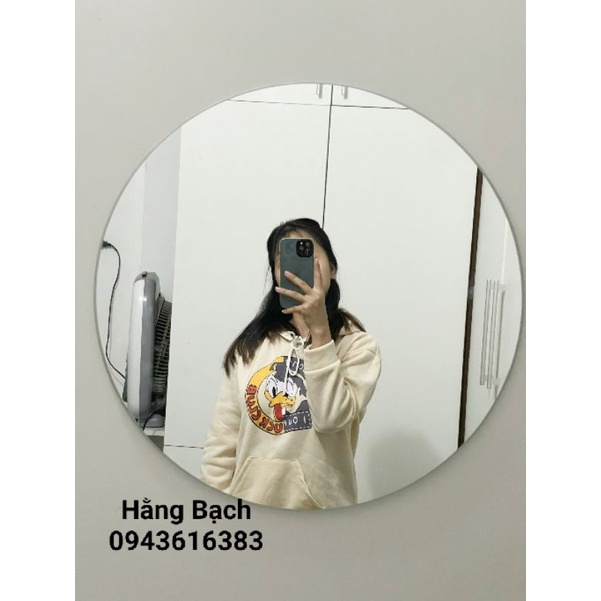 Gương tròn dán tường 𝐂𝐨́ 𝐬𝐚̆̃𝐧, 𝐬𝐡𝐢𝐩 𝐧𝐠𝐚𝐲 gương dán mọi bề mặt kích thước 40cm,50cm dán tiện lợi