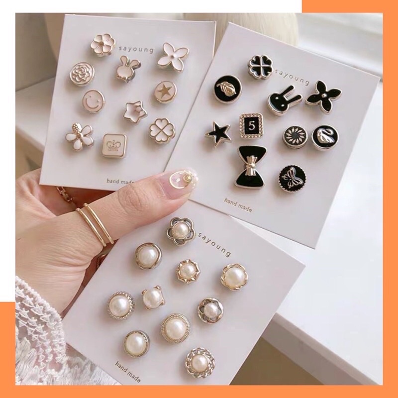 Sét 10c cài áo mini dùng thay kim băng thay cúc bấm