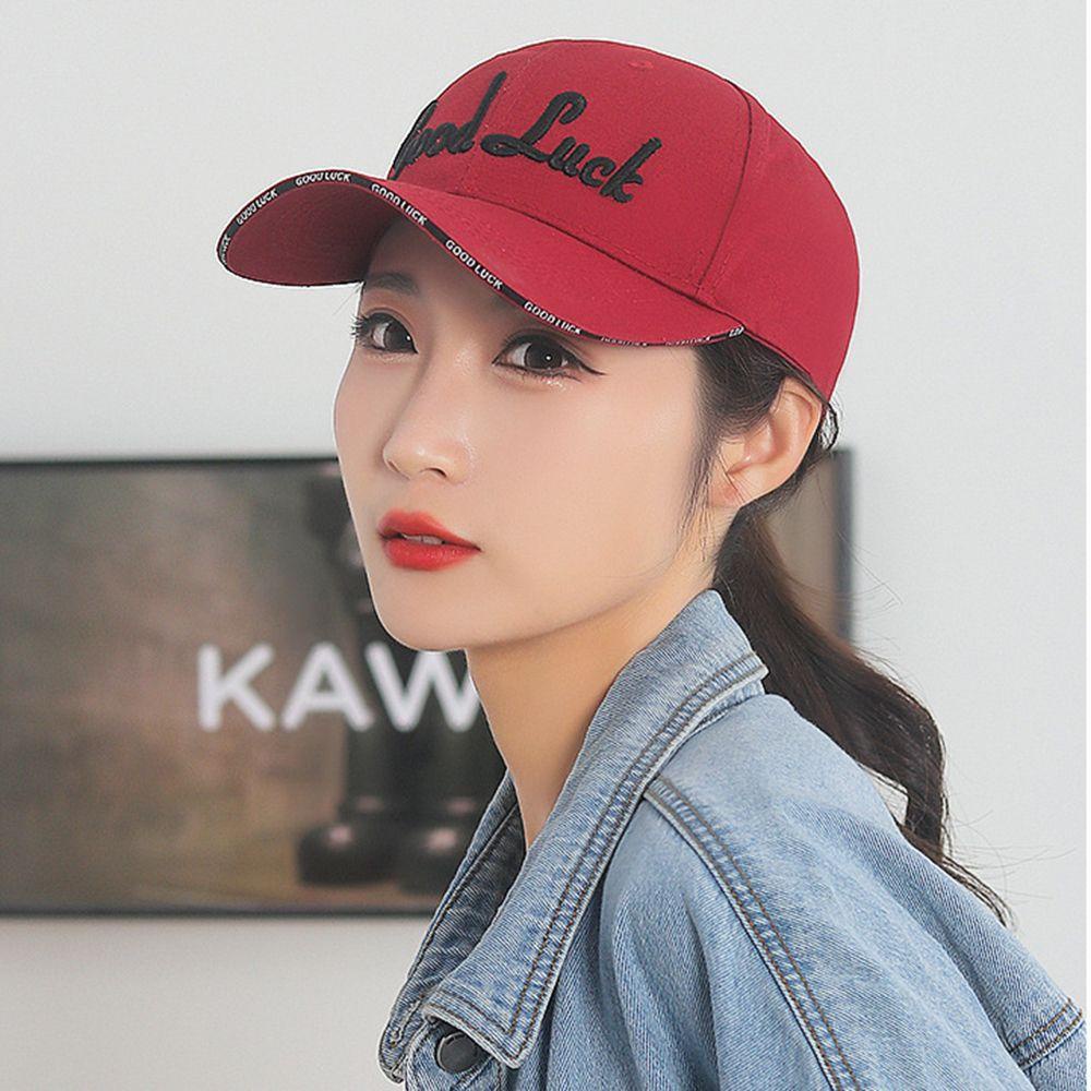 DARNELL Mũ Lưỡi Trai Cotton Thêu Chữ Đơn Giản