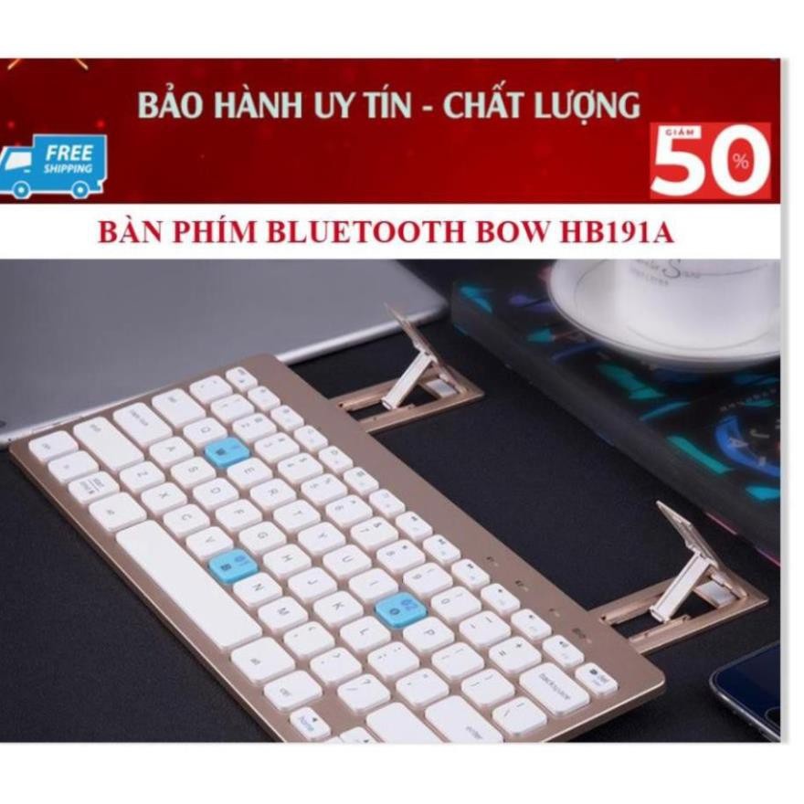Bàn phím CƠ RỜI cho laptop, điện thoại, ipad-Bàn phím bluetooth BOW HB191A cao cấp, hỗ trợ kết nối 3 thiết bị cùng lúc