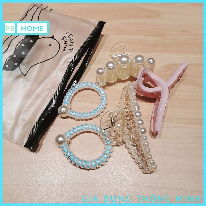 Bộ Kẹp Tóc Và Dây Buộc Tóc (Set 5 Cái)