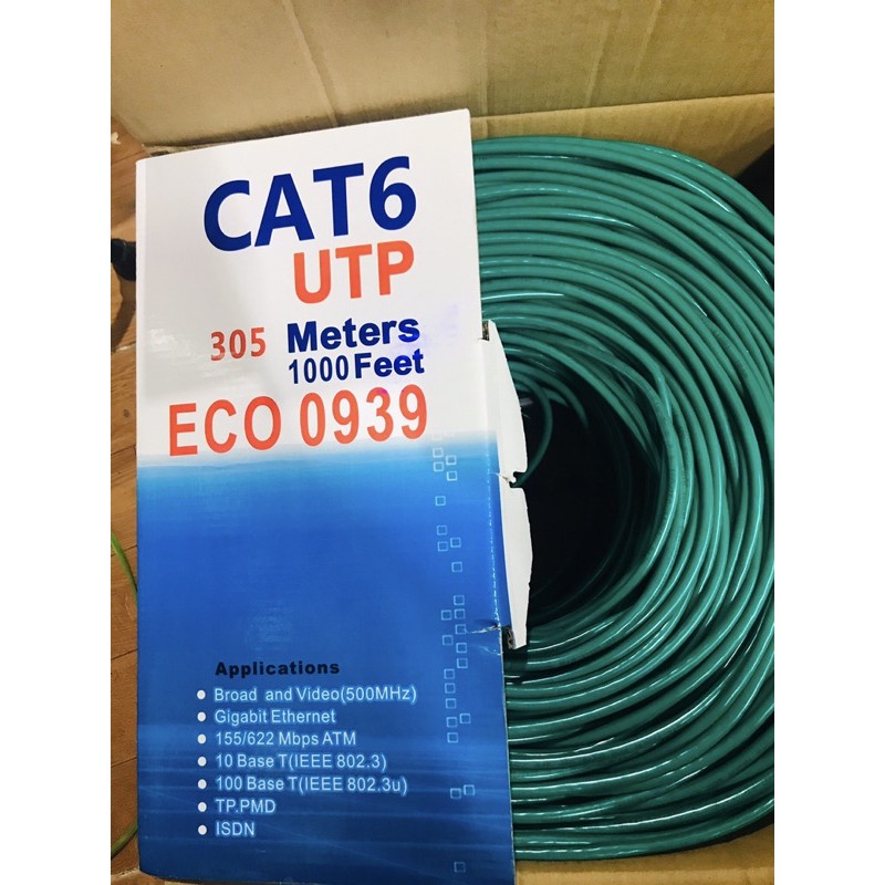 Dây mạng UTP Cat6 Nasun ECO 0939 (hàng chuẩn 305m)