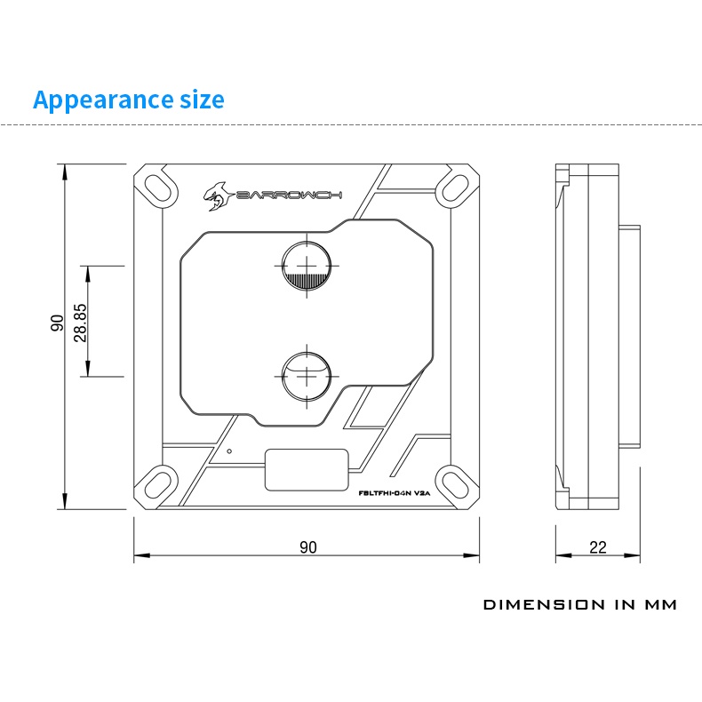 Block tản nhiệt nước cho CPU Barrowch FBLTFHI-04N V2A. SK 115x, 1200, 1700