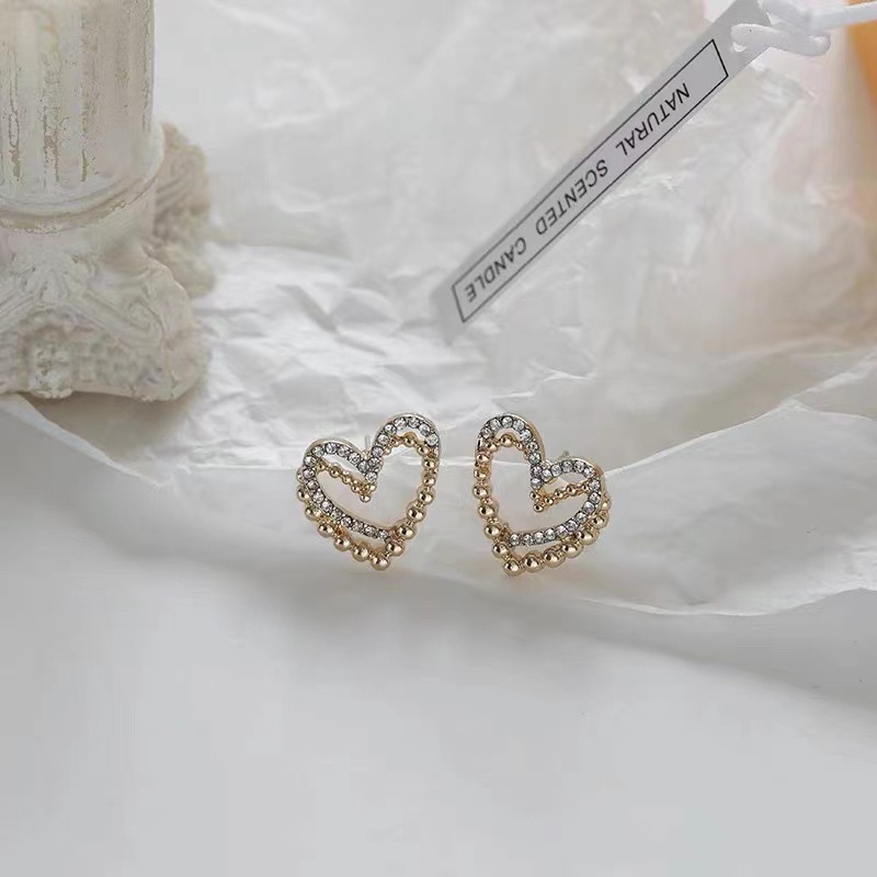 Khuyên Tai Hình Trái Tim Phong Cách Hàn Quốc Thời Trang