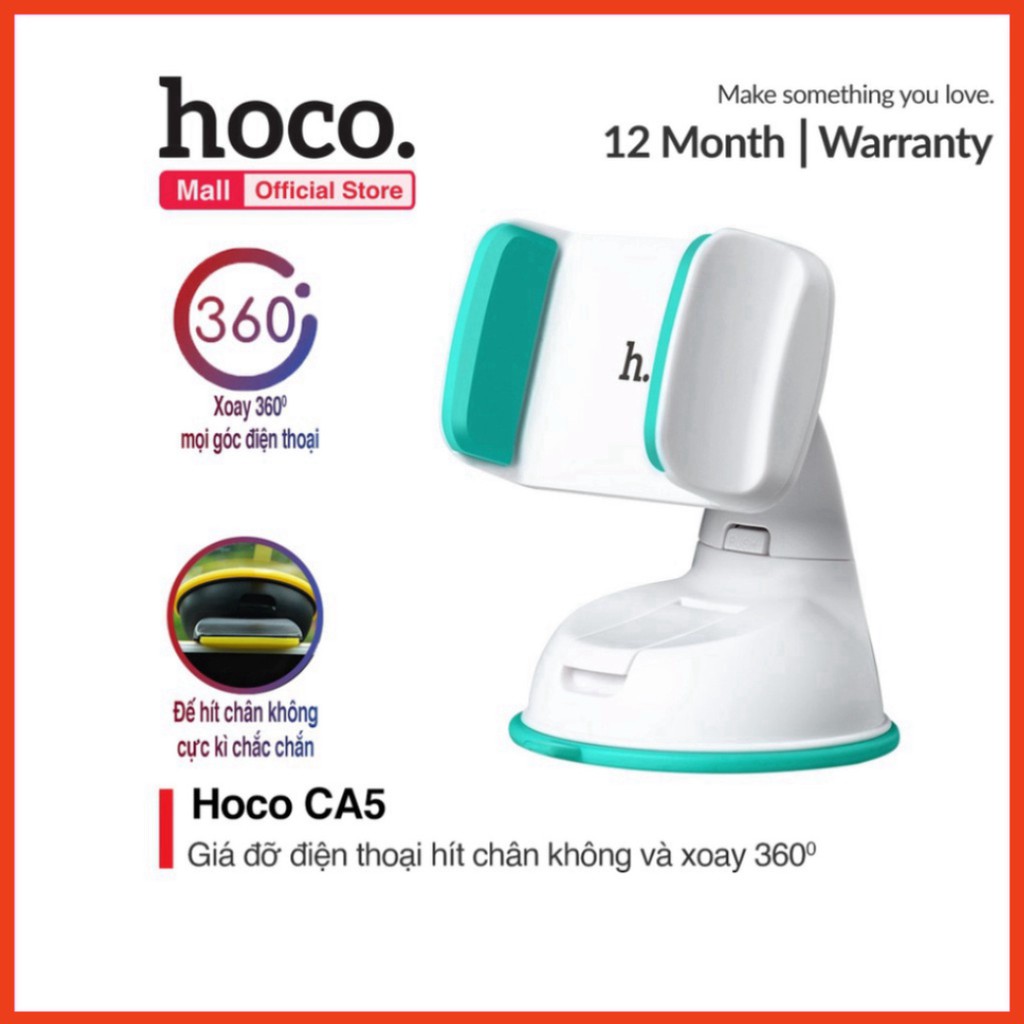 Giá Đỡ Điện Thoại Trên ô tô Hoco CA5. Kẹp Điện Thoại Trên Xe Hơi Xoay 360 Độ Đế Hít Chân Không Cực Kì Chắc Chắn.6789