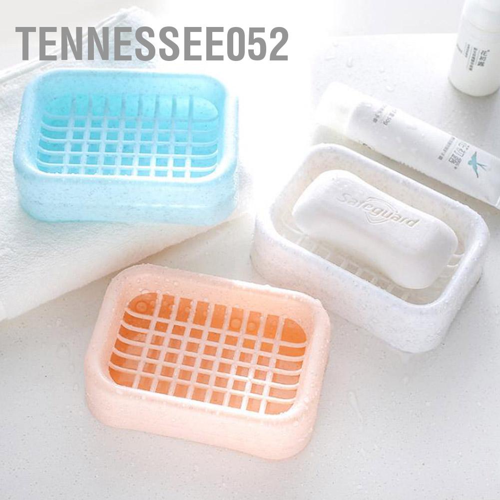 Tennessee052 Plastic Household Bathroom Double-layers Soap Dish Holder Storage Container Draining Box