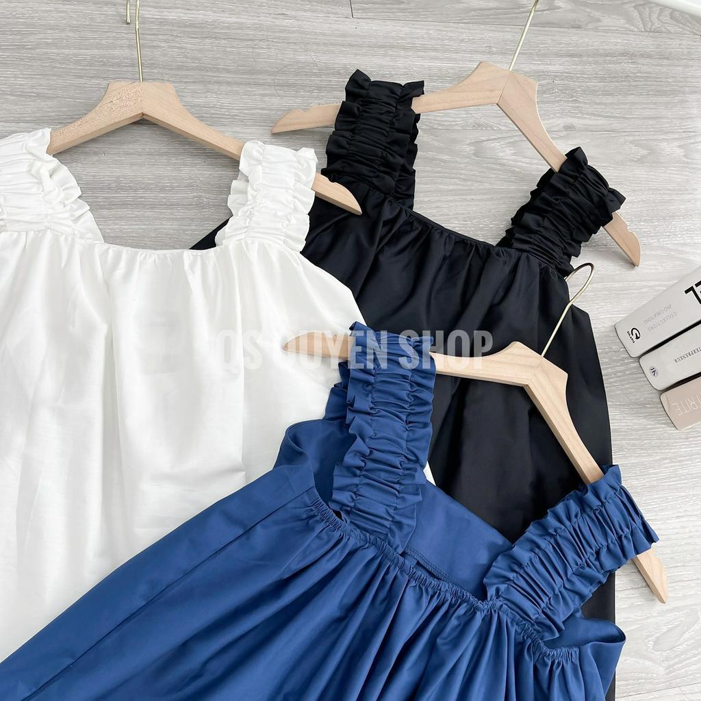 Áo Kiểu Babydoll Sơ Mi 2 Dây Nhún Thiết Kế QS QUYEN SHOP