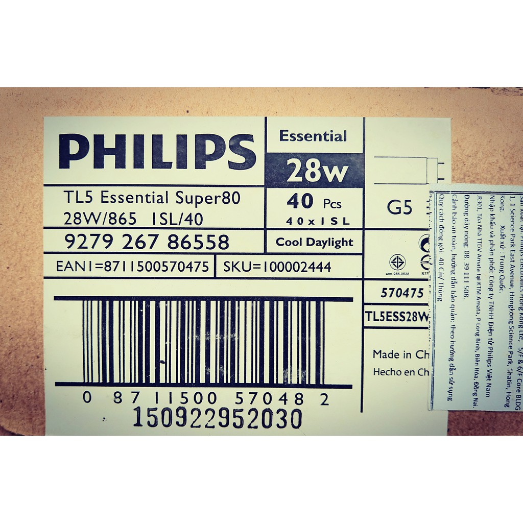 Combo 10 Bóng đèn huỳnh quang T5 Philips Essential 28W/865