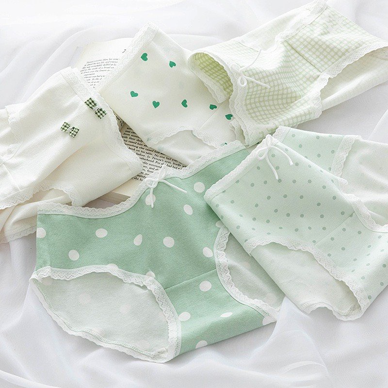 [SIZE 40-70KG] Combo 5 Quần Lót Nữ Cotton Họa tiết dễ thương.