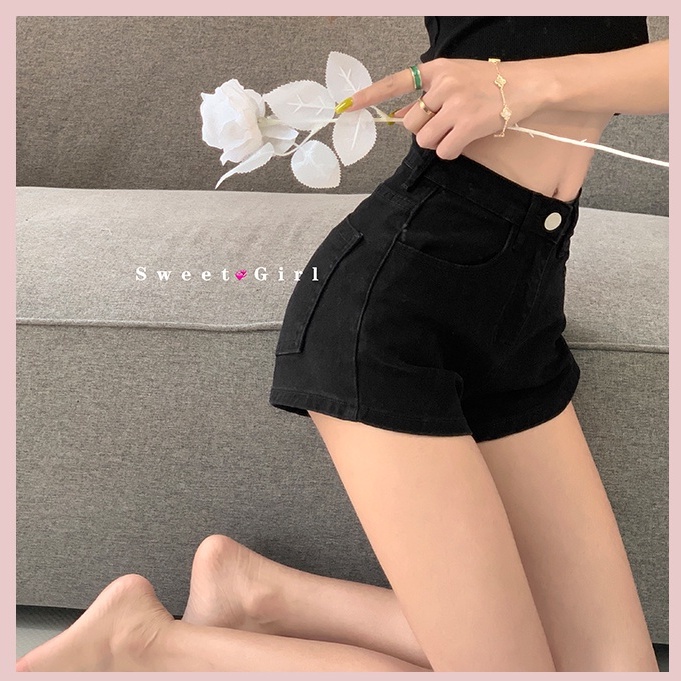 Quần Short denim Lưng Cao Gợi Cảm Hợp Thời Trang Cho Nữ Có 3 Màu Lựa Chọn