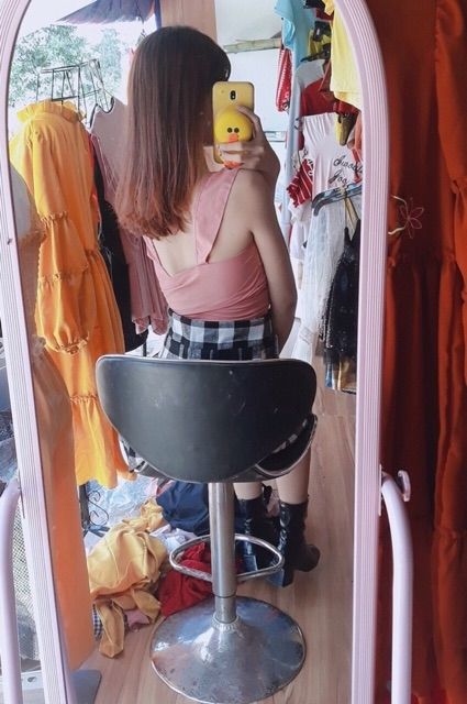 [Mã FASHIONT4WA2 giảm 10K đơn 50K] Áo cánh tiên croptop cột nơ sau kèm mod ngực quyến rũ. | BigBuy360 - bigbuy360.vn