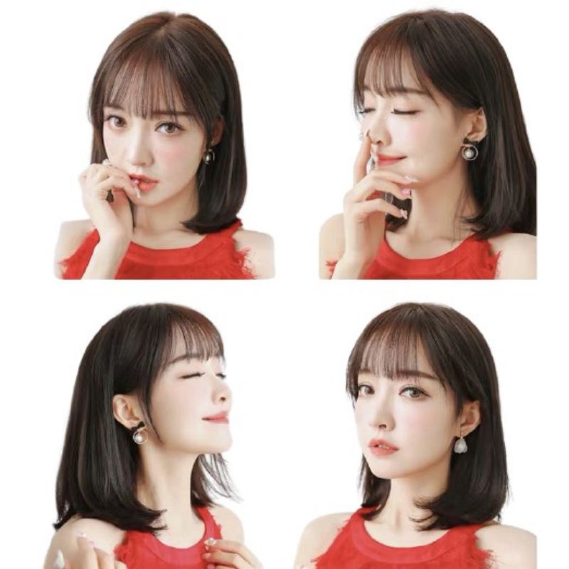 Tóc mái giả 3d có rãnh giả da đầu, 2 kẹp bấm , che hói +phủ thưa đỉnh đầu