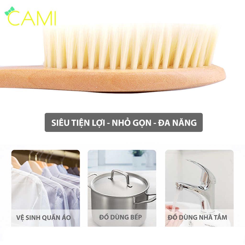 Bàn chải cán gỗ chết liệu lông mềm dùng giặt quần áp, hỗ trợ đánh giày - Cami - CMPK252