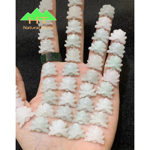 Vòng đeo tay dây cáp Bông Sen mix Đồng Điếu bạch Ngọc