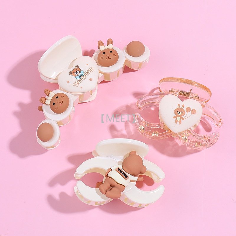 Bộ 3 Kẹp Tóc Nhựa Resin Tự Làm Kiểu Nhật Hàn Dễ Thương