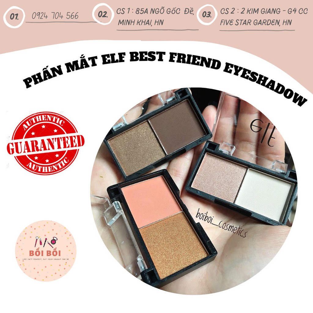 (HOT SALE) (LUÔN HỎI KHO TRƯỚC KHI ĐẶT) PHẤN MẮT ELF BEST FRIEND EYESHADOW (có 3 tone như ảnh)