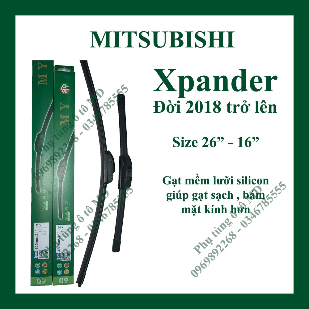 Bộ gạt mưa Mitsubishi Xpander các đời và các dòng xe khác của Mitsubishi: Zinger, Grandis, Jolie, Lancer, Mirage