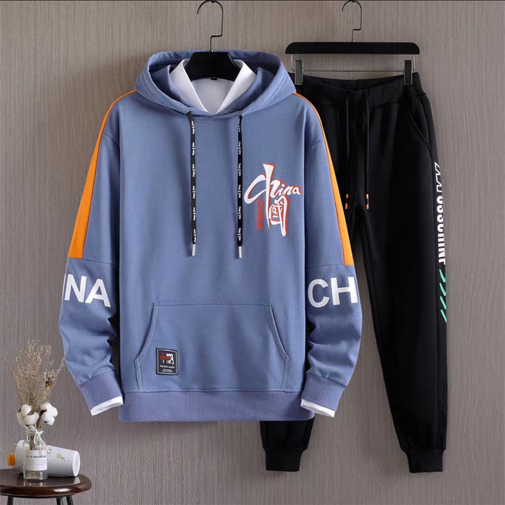 Áo Hoodies nỉ nam dài tay SOZO in phối chữ CHINA - AO TOP NAM 90000202C