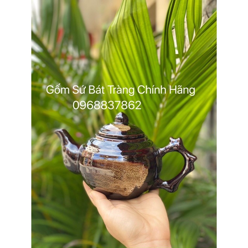 bộ ấm chén men hoả biến dáng gốc cây