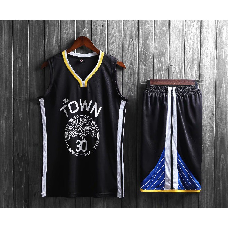Bộ Quần Áo Bóng Rổ Gold State Warriors 30 Stephen Curry Cho Nam