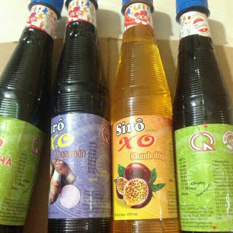 Siro hoa quả X.O 450ml dùng làm trà sữa, đá bào / Sirô XO