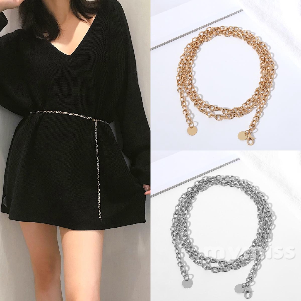 Thắt lưng kim loại mạ vàng thời trang cho nữ