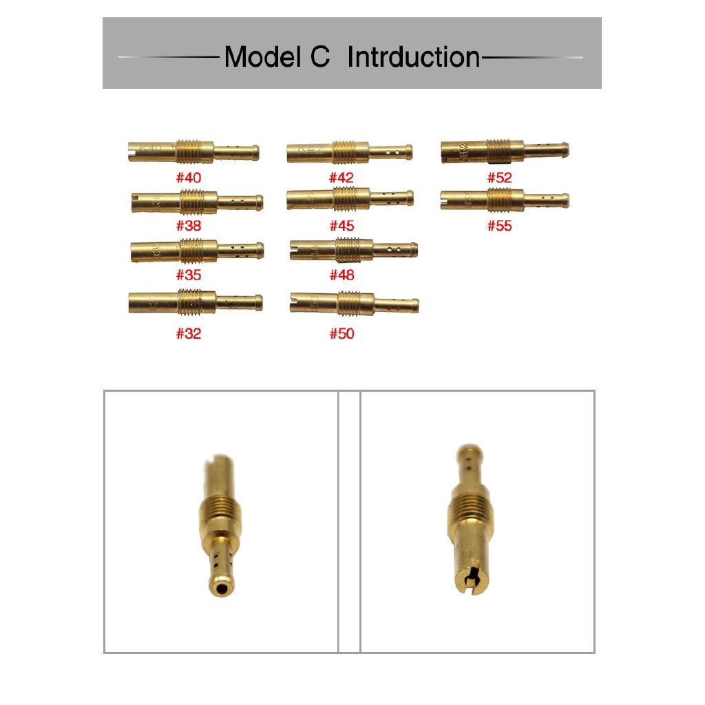 Set 10 Đầu Phun Chính Cho PWK PWM PJ PE PD FCR Keihin CV CV CVK CB CE VA