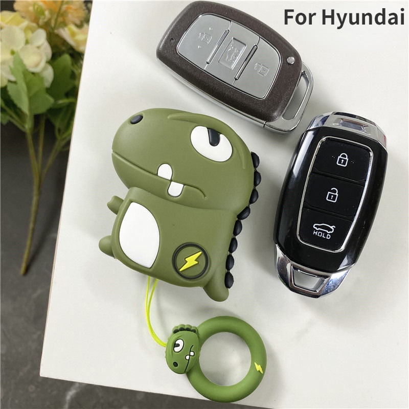 Phù Hợp Vỏ Bảo Vệ Chìa Khóa Xe Hơi Honda Toyota Hyundai IX35 In Hình Khủng Long Dễ Thương ix25