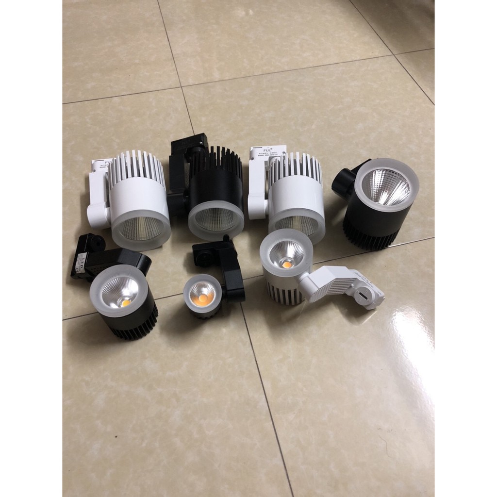 Giá Sỉ Đèn LED rọi ray vỏ trắng đen, ánh sáng trắng vàng