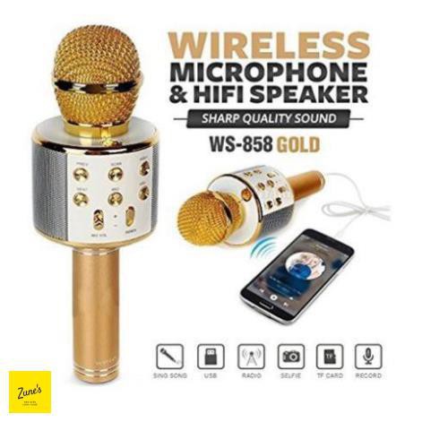 SIÊU SALE Micro Karaoke Loa Bluetooth WS-858 đa năng 6 trong 1-Hàng loại 1- Âm thanh rất hay