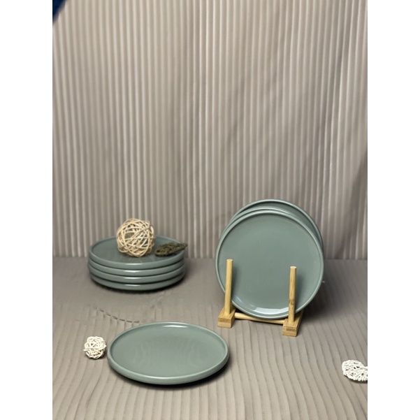 Dĩa Sứ Cao Cấp Men Bóng Màu Lam Vintage 16cm Phong Cách Tối Giản Sang Trọng - Bảo Hành Vận Chuyển - Bany Decor