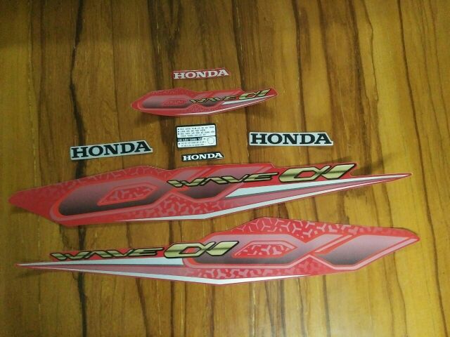 Bộ tem honda Wave A 2019 màu đỏ