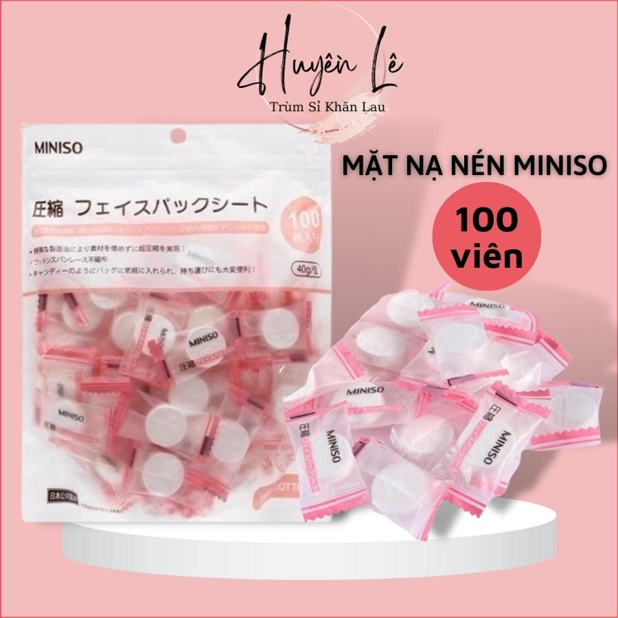 Mặt nạ viên nén miniso cấp ẩm, viên mặt nạ giấy Nhật Bản nhỏ gọn tiện lợi